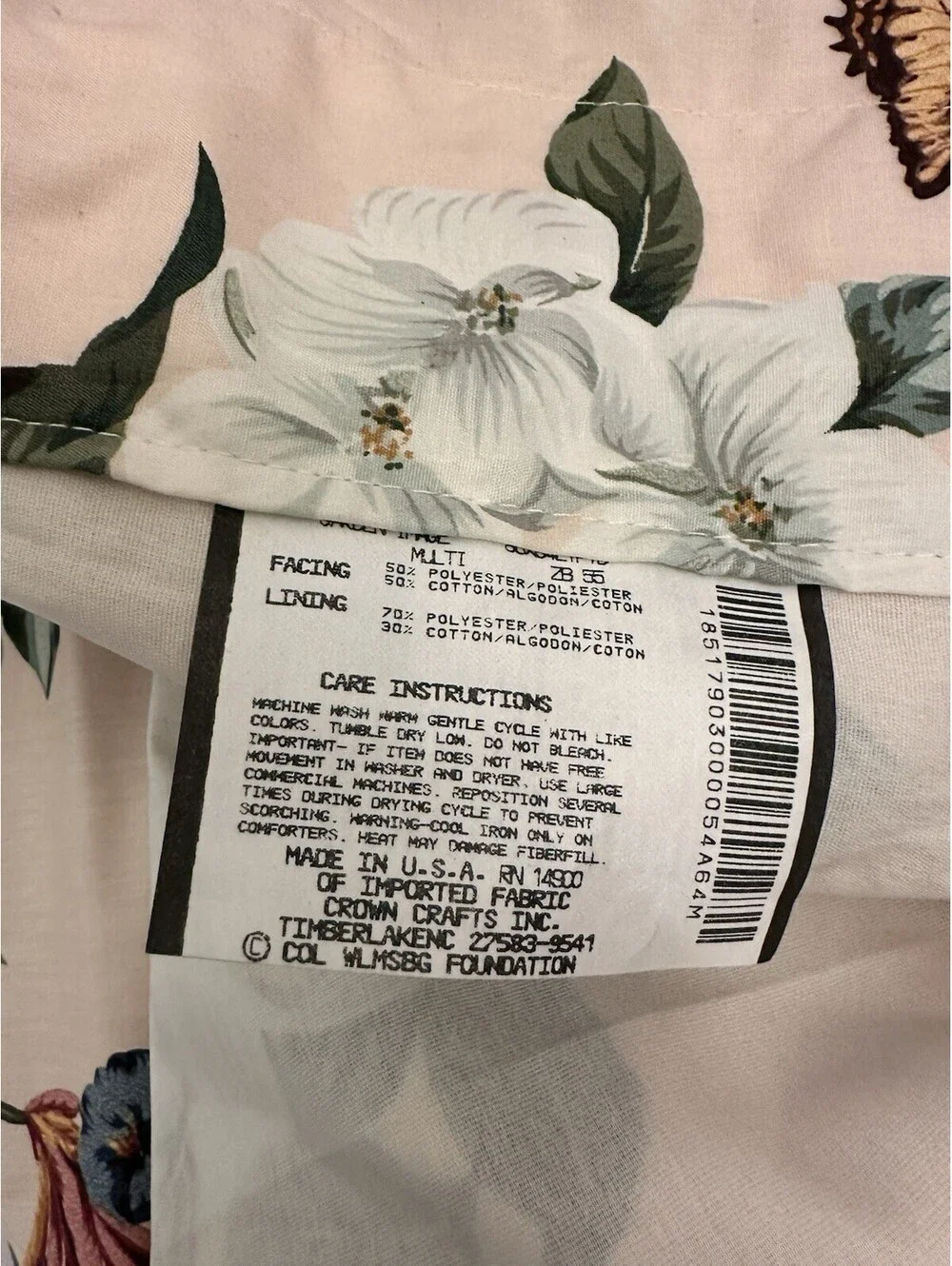 2pcs Waverly Williamsburg Garden Magnolia Lined Curtain Panels 80x84”
